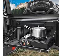 RT-TCZ Foldable Tailgate Table, Aluminum Alloy Black Rear Cargo Storage Rack Shelf Support up to 80lb for 2018-2022 Jeep Wrangler JL JLU, Black
