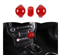 RT-TCZ Gear Shift Knob Cover Trim Interior Accessories for Ford Mustang 2015-2024 3PCS (Red)