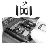 RT-TCZ Gear Shift Panel Cover Gear Shift Knob Cover Trim Kit Decorative Interior Accessories for Chevy Silverado 2022+ (Black Carbon Fiber)