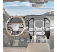 RT-TCZ Interior Trim Kit Cover Center Console Dashboard Side Outlet Vent Cover Decoration Accessories for Ford F150 2015-2020,11PCS (Black Carbon Fiber)