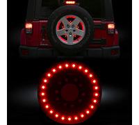 RT-TCZ Spare Tire Brake Light Wheel Light 3rd Third Tail Light LED Ring for Jeep Wrangler 1997-2023 TJ JK JKU JL JLU,Red Light