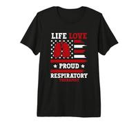 RT Veterans Day American Flag Respiratory Therapist Premium T-Shirt
