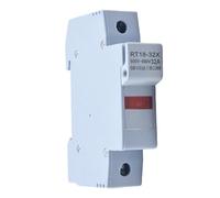 RT18-32X 1P 32A DIN Rail Mount Fuse Holder Base with LED Indicator for 10x38mm Fuses Flame Retardant Shell 500V Rated Industrial Equipment Protection