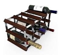 RTA 12 Bottle Traditional Wine Rack - Fully Assembled - Dark Pine (FSC)