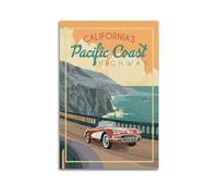 RTAG Vintage Travel Posters California Pacific Coast Highway Poster Decorative Painting Canvas Wall Posters And Art Picture Print Modern Family Bedroom Decor Posters 12x18inch(30x45cm)
