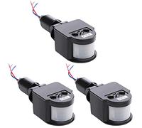 Rtauhife 3 Pcs Black Motion Detectors Motion Sensor Light Switch Outdoor Pir Direct Current 12V Motion Sensor Pir Sensor