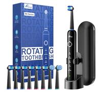 Rtauys Rotating Electric Toothbrush for Adults with 8 Brush Heads (2 Types), 5 Modes Rechargeable Power Toothbrush with Travel Case and 2 Minute Smrte Timer