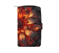 RTBKLYQ Leather Wallet Neon Effect Style Printed Zip Around Wallet Credit Card Phone Printed Holder Clutch Checkbook Holder