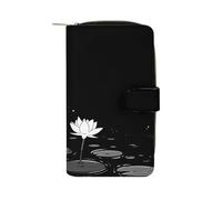 RTBKLYQ Leather Wallet On The Shore of The Pond Printed Zip Around Wallet Credit Card Phone Printed Holder Clutch Checkbook Holder