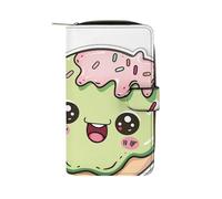 RTBKLYQ Leather Wallet Two Donuts Pattern Printed Zip Around Wallet Credit Card Phone Printed Holder Clutch Checkbook Holder