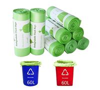 RTBQJ-AT 100% Biodegradable Bin Liners, 60L 120 Bags Biodegradable Food Waste Bags, Super Sturdy Bin Bags