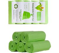 RTBQJ-AT 3-5L Bin Bags, 120 Counts Food Waste Bin Bags Small Biodegradable Bin Liners for Home Office, Lawn,Bathroom,Toilet Wastebasket (Green,35 CM X 40 CM)