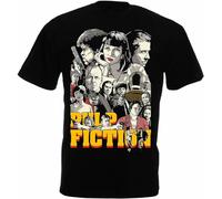 RTCJRT Pulp Fiction Black T Shirt Quentin Tarantino '94 John Travolta Samuel L. Jackson Black