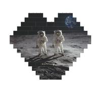 RTCVXZDSA Astronauts At Work Block Puzzle - Heart-Shaped 3d Customizable Photo Puzzle, Abs Blocks - Fun Diy Educational Toy For Kids And Adults