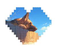 RTCVXZDSA Cute Little Dog Block Puzzle - Heart-Shaped 3d Customizable Photo Puzzle, Abs Blocks - Fun Diy Educational Toy For Kids And Adults