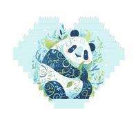 RTCVXZDSA Cute Panda Block Puzzle - Heart-Shaped 3d Customizable Photo Puzzle, Abs Blocks - Fun Diy Educational Toy For Kids And Adults