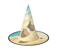 RTCVXZDSA Cute Seals Halloween Hat â€“ Full Print Design, Comfortable Oxford Cloth, Foldable And Lightweight For Parties And Role Play