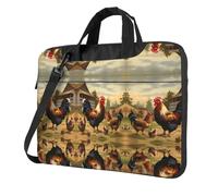 RTCVXZDSA Farm Print Chicken And Rooster Stylish Laptop Bag With Full-Print Design â€“ Lightweight And Protective 600d Oxford Polyester Bag With Soft Lining, Perfect For Work, Travel & School