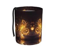 RTCVXZDSA Gold Musical Note With Fallen Shiny Star Car Trash Can – Universal Car Waste Bin With Secure Closure, Durable 600d Oxford Fabric For Travel & Daily Use
