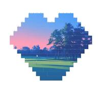 RTCVXZDSA Golf Course Block Puzzle - Heart-Shaped 3d Customizable Photo Puzzle, Abs Blocks - Fun Diy Educational Toy For Kids And Adults