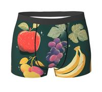 RTCVXZDSA Grapes, Bananas, Apples Men'S Boxer Briefs - Stylish Full-Print Dual-Sided Underwear With Comfortable Stretch Fit, Breathable Lightweight Design For All-Day Wear Black