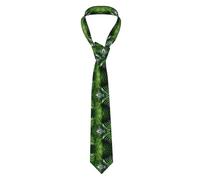 RTCVXZDSA Green Leaves Of Palm Tree Tropical Plant Men'S Tie - Fully Printed Design, Polyester Material, Soft And Durable, Easy To Wear, Ideal For Business And Special Occasions