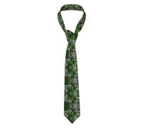 RTCVXZDSA Green Leaves Of Palm Tree Tropical Plant Men'S Tie - Fully Printed Design, Polyester Material, Soft And Durable, Easy To Wear, Ideal For Business And Special Occasions