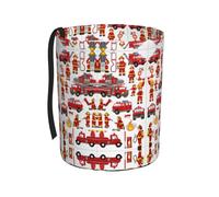 RTCVXZDSA Little Boys And Girls In Firefighters Car Trash Can â€“ Universal Car Waste Bin With Secure Closure, Durable 600d Oxford Fabric For Travel & Daily Use