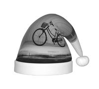 RTCVXZDSA The Bicycle Next To The House Kids' Holiday Hat – Festive Party Hat With Plush Pom-Pom, Perfect For Christmas, Halloween, And New Year'S Celebrations