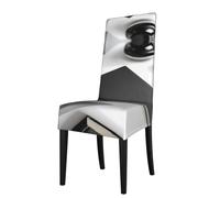 RTCVXZDSA The Books On The Table Dining Chair Protector â€“ Stretchable All-Over Print Design, Fits Most Armless Chairs (Back Height 18-22")