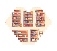 RTCVXZDSA The Bookshelf In The Library Block Puzzle - Heart-Shaped 3d Customizable Photo Puzzle, Abs Blocks - Fun Diy Educational Toy For Kids And Adults