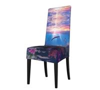 RTCVXZDSA The Underwater World Dining Chair Protector â€“ Stretchable All-Over Print Design, Fits Most Armless Chairs (Back Height 18-22")