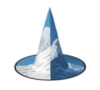 RTCVXZDSA White Snow Capped Mountains Halloween Hat - Full Print Design, Comfortable Oxford Cloth, Foldable And Lightweight For Parties And Role Play