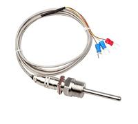 RTD PT100 Temperature Sensor 50~200mm Probe 1/2 Inch NPT Threads With 1~5m Cable 1Pcs(Length 5m,100mm)