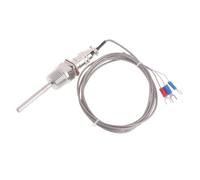 RTD PT100 Temperature Sensor Probe 5cm 1/2 Inch NPT Thread With Detachable Connector 2M Cable 3-wire 1Pcs