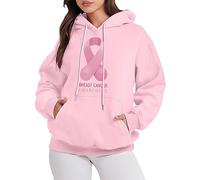 rtdgcv Hoodie Women's Pink Against Breast Cancer Fight for A Matters Pullover Hoodie Oversized Sweatshirts Long Sleeve Shirts Pullover Winter Clothing with Pocket Sweatshirt Jacket, pink, XL