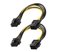 RTDHO 2 Pcs 6-Pin PCIe to 8-Pin PCIe Power Adapter Cable PCI Express 6 Pin to 8 Pin Secure GPU Connection for Graphics Cards 20 cm Flexible Copper Wiring