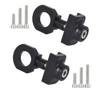RTDHO 2pcs Bicycle Chain Tensioner Adjuster,Aluminium Alloy Chain Tensioner Single Speed Chains Fastener for BMX Road Folding Bike Single Speed Bicycle Fits 3/8" 10mm Axles Black