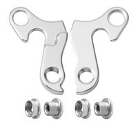 RTDHO 2Pcs Rear Derailleur Hanger Replacement Aluminium Alloy Bicycle Gear Mech Tail Hook Adapter with Screws Dropout Frame for Carrera Vengeance Vulcan Cube MTB Road Bikes, Silver