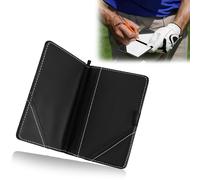 RTDHO Golf Scorecard Holder PU Leather, Waterproof Golf Score Card Holder with Pencil Loop and Yardage Book Slot Leather Scorecard Holder for Men Women Gifts for Golfers Black