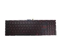 RTDPART Black New Laptop Backlit Keyboard Red Word For MSI GE72 2QE 2QF 2QC 2QD 2QL 6QC 6QD 6QE 6QF 6QL 7RD 7RE Apache Pro GE72VR 6RF 7RF Apache Pro Arabia AR No Frame