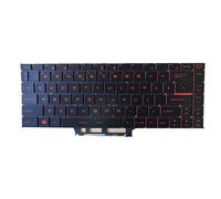 RTDPART Black New Laptop Red Backlit Keyboard Red Word For MSI GF63 Thin 10S 10SC 10SCS 10SCSR 10SCX 10SCXR United Kingdom UK No Frame