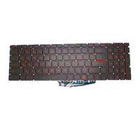 RTDPART Laptop Backlit Keyboard For MSI NSK-FB1BN 0R 9Z.NCXBN.10R S1N3ERU282D10 S1N-3ERU282-D10 Russian RU Black Without Frame Red Words (Crystal Keycap)