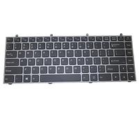 RTDPART Laptop Keyboard For CLEVO W230SD W230SS W230ST United States US Grey Frame & With Backlit