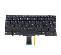 RTDPART Laptop Keyboard For DELL Latitude 5289 7389 7390 2-in-1 5280 5288 5290 7280 7290 7380 7390 02TVV1 2TVV1 PK131S53B16 DLM16C86D0J698 Germany GR Black With Backlit New