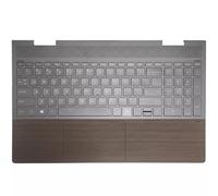 RTDPART Laptop PalmRest&Keyboard For HP Envy X360 15-ED0000 15T-ED000 15T-ED100 15-ED0056NR L93228-001 no touchpad with backlit wood grain UMA Version United States US Brown
