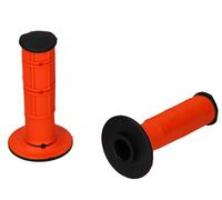Rtech Dual Grips Grip Rubber Handlebar Grips Orange/Black For Motocross Enduro