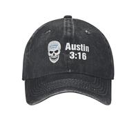 RTEFDVB Summer Essential Stones 316 Steve Austin Cold Unisex Baseball Cap Wrestling Skull Distressed Denim Washed Hat Vintage Outdoor Adjustable Sun Cap for Dad