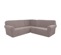 Corner Sofa Cover, Soft Thick Stretch L-shape Sectional Couch Protector Cover, Machine Washable, for Home Cafe Club Restaurant,D,5 Seater