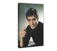 RTFDS French Male Actors Alain Delon Poster Canvas Poster Bedroom Decor Sports Landscape Office Room Decor Gift Frame-style 12x18inch(30x45cm)